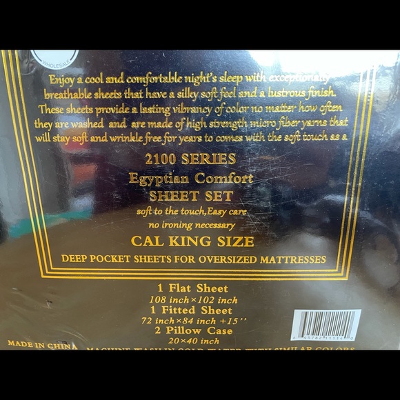 Brand new California King bed sheet set, deep pockets, 4PCS - Picture 2 of 2